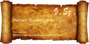 Veres Szvetlana névjegykártya